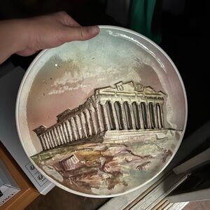parthenon greece plate